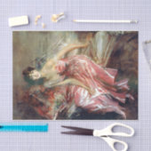 Papier Mousseline Élégante dame en robe rose (par Giovanni Boldini) (Artisanat)