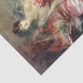 Papier Mousseline Élégante dame en robe rose (par Giovanni Boldini) (Détail)