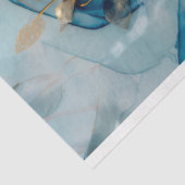 Papier Mousseline Elégante découpage de tissus bleu et or (Détail)