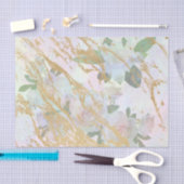 Papier Mousseline Élégante Découpage en soie blanche or (Artisanat)