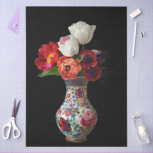 Papier Mousseline Élégante Découpage florale colorée