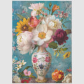 Papier Mousseline Élégante Découpage florale colorée (Recto)