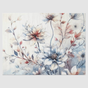 Papier Mousseline Élégante Découpage Florale d'hiver inspirée Vintag
