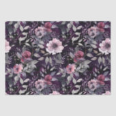 Papier Mousseline Élégante Découpage gothique foncé violet et roses (Recto)