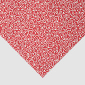 Papier Mousseline Élégante Découpage Noël rouge et blanc Damas (Détail)