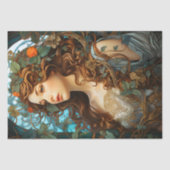 Papier Mousseline Élégante déesse d'été victorienne Art Nouveau (Recto)