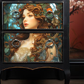 Papier Mousseline Élégante déesse d'été victorienne Art Nouveau