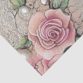 Papier Mousseline Élégante époque victorienne dame rose roses & dent (Détail)