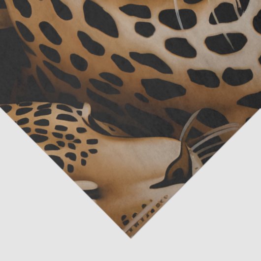 Papier Mousseline Elégante Exotic Cheetah Faune Imprimer Découpage (Détail)