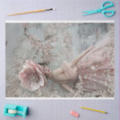 Papier Mousseline Élégante Femme Grande Fleur Français Chic (Artisanat)