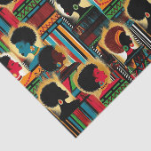 Papier Mousseline Élégante femme noire Motif africaine en tons gras (Détail)