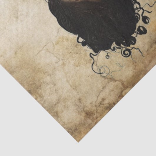 Papier Mousseline Élégante fille victorienne unique dans un jardin f (Détail)