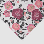 Papier Mousseline Elégante Fleur Rose de Maroon rose Bourgogne (Détail)