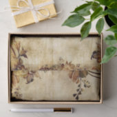 Papier Mousseline Elégante Fleurs victoriennes et Arrière - plan (Cadeau)