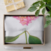 Papier Mousseline Elégante florales roses hydrangée rose (Cadeau)