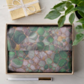 Papier Mousseline Elégante Gold Lines sur Emerald Green Mosaic (Cadeau)