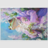 Papier Mousseline Elégante grenouille en Lavender Floral Spring Deco (Recto)