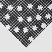 Papier Mousseline Élégante grille florale noire et blanche (Détail)