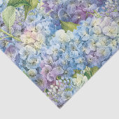 Papier Mousseline Elégante Hydrangée Bleue Motif Floral Découpage (Détail)