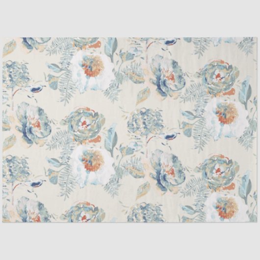 Papier Mousseline Elégante Hydrangée fleurit Aquarelle Florale (Recto)