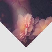 Papier Mousseline Elégante Lady Orange Rose Bleu Fleurs Découpage (Détail)