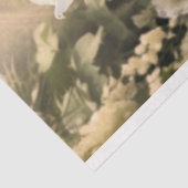 Papier Mousseline Élégante mariée de retour face à l'arcade florale (Détail)