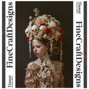 Papier Mousseline Élégante Mariée Gothique Avant-Garde A7L Découpage