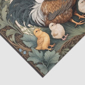 Papier Mousseline Élégante Mère Hen Avec Poussins (Détail)