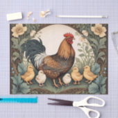 Papier Mousseline Élégante Mère Hen Avec Poussins (Artisanat)