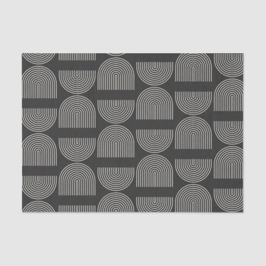 Papier Mousseline Elégante Mid Century Mod Arch Lines noir et blanc (Recto)