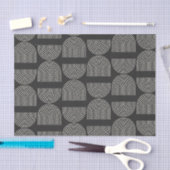 Papier Mousseline Elégante Mid Century Mod Arch Lines noir et blanc (Artisanat)