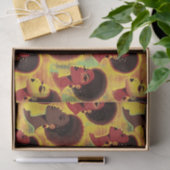 Papier Mousseline Élégante Motif africaine ethnique en couleur riche (Cadeau)