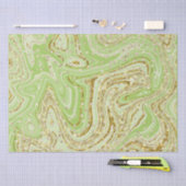 Papier Mousseline Élégante Parties scintillant de percées vertes (Artisanat)