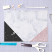 Papier Mousseline Elégante parties scintillant d'or rose blanc marbr (Artisanat)