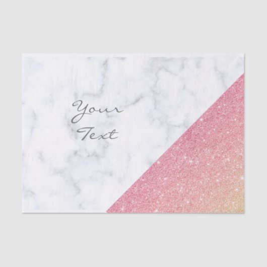 Papier Mousseline Elégante parties scintillant en or rose en marbre (Recto)