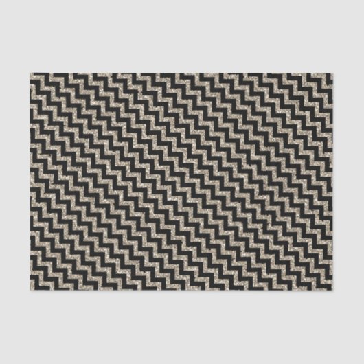 Papier Mousseline Elégante Parties scintillant or argent Chevron sur (Recto)