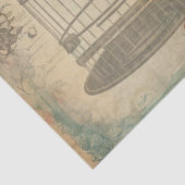 Papier Mousseline Elégante Peacock Birdcage Ephemera Floral Decoupag (Détail)