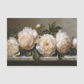 Papier Mousseline Élégante Peonies Découpage (Recto)