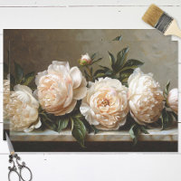Élégante Peonies Découpage