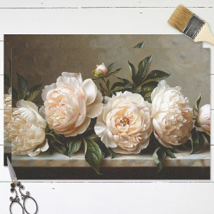 Papier Mousseline Élégante Peonies Découpage