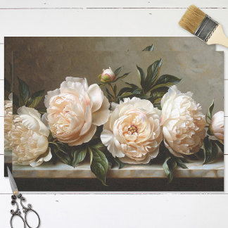 Papier Mousseline Élégante Peonies Découpage