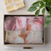 Papier Mousseline Élégante Peonies rose et pêche (Cadeau)