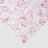 Papier Mousseline Elégante Rose de fleurs d'or Blanc Botanique (Détail)