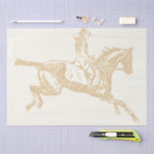 Papier Mousseline Élégante Roulette d'Or Beige Équitation (Artisanat)