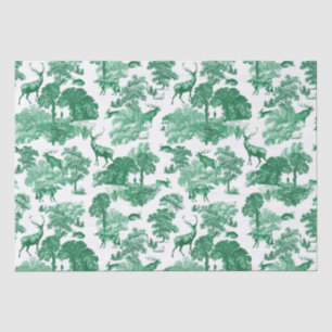 Papier Mousseline Elégante Toile de campagne verte de lièvre renard 