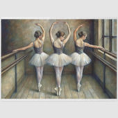 Papier Mousseline Elégante Trio Danse Ballerina Découpage (Recto)