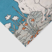 Papier Mousseline Elégante Vintage Fleurs de lapin blanc (Détail)