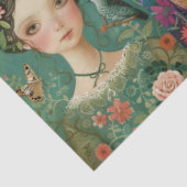 Papier Mousseline Élégantes filles Colorful Floral Decoupage Collage (Détail)