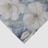 Papier Mousseline Élégantes fleurs blanches avec de délicieux Feuill (Détail)