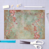 Papier Mousseline Élégantes Fleurs roses Victoriennes  (Artisanat)